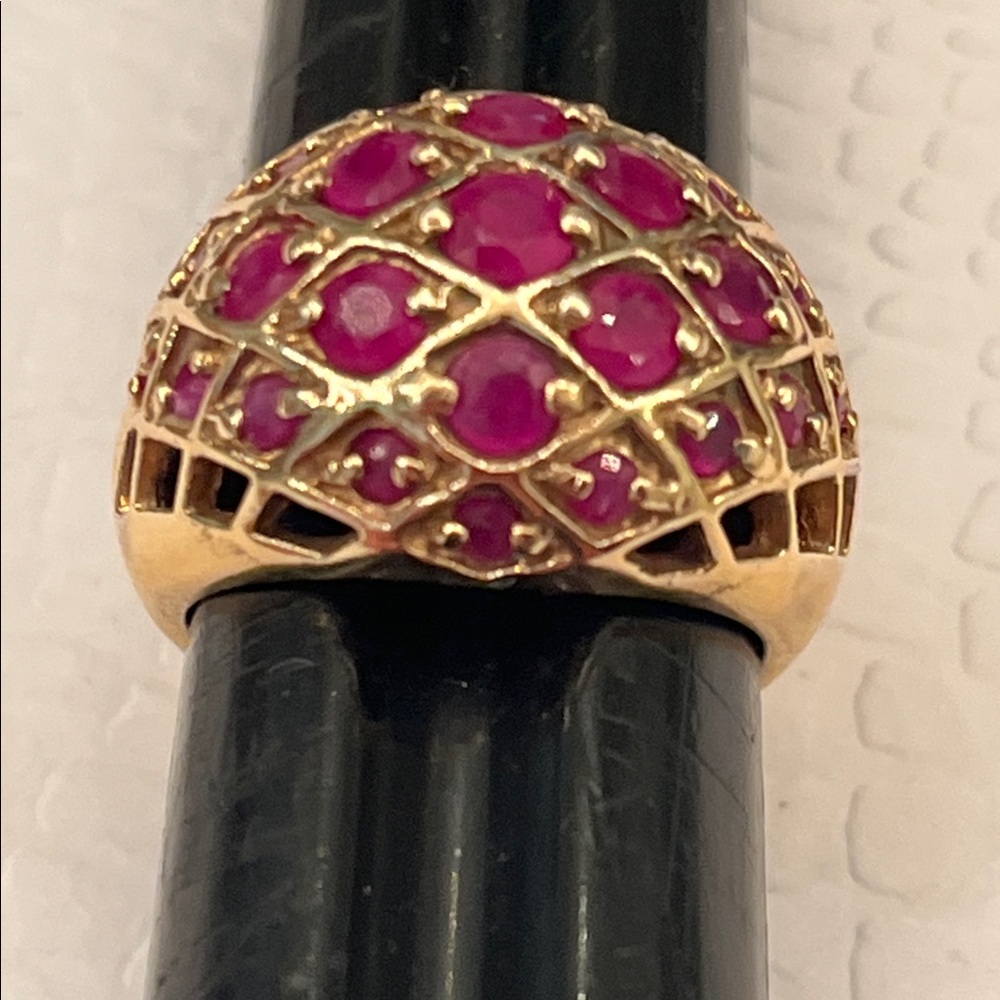 Ruby Cluster Ring Size 6 - image 1